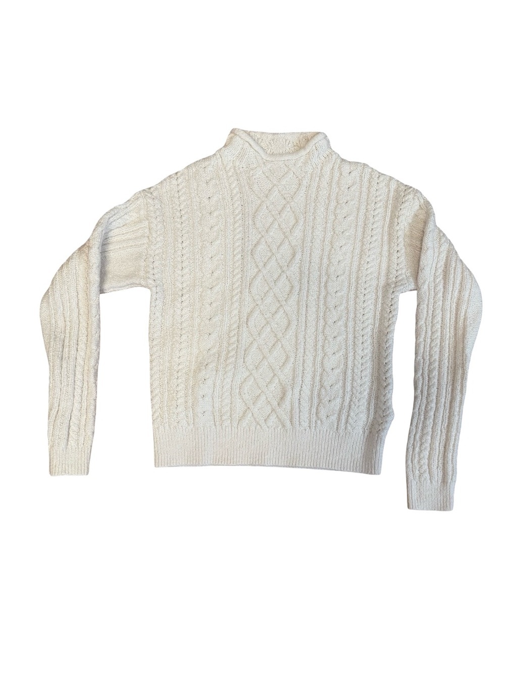 J. Crew Cream Cable Turtleneck Sweater